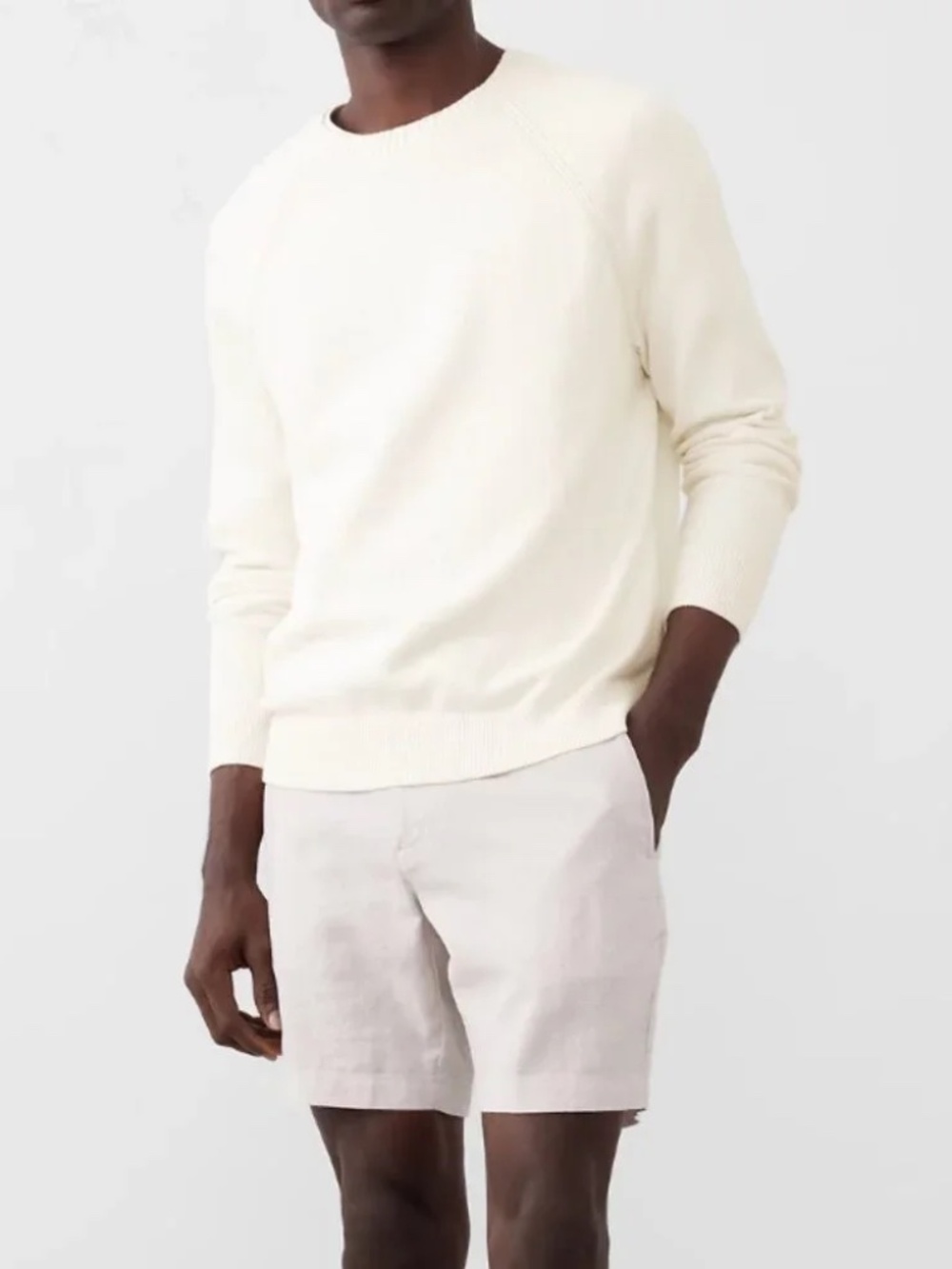 Banana Republic Factory Soft Crew-Neck Sweater Cream Medium